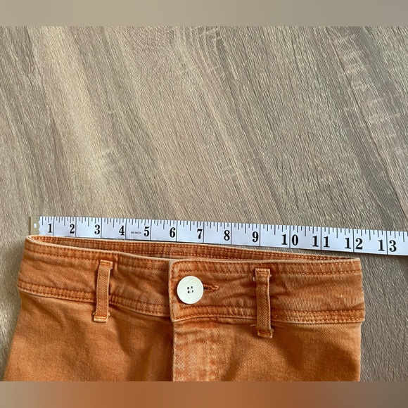 ZARA Awesome Rusty Orange Wide Leg High Rise Pants with Fringe Cuffs. Size 0 - Picture 8 of 11